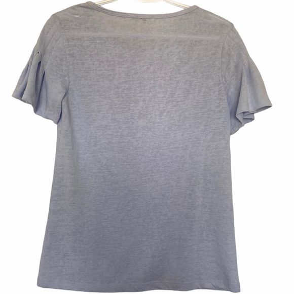 Alfred Sung pleated sleeve short sleeve shirt top - Picture 3 of 4